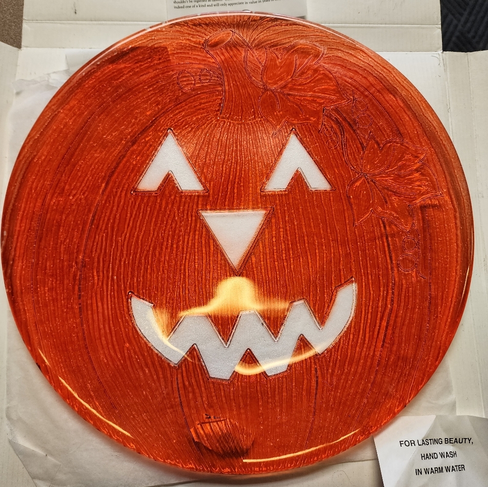 L.E. Smith Glass Company Pumpkin Platter